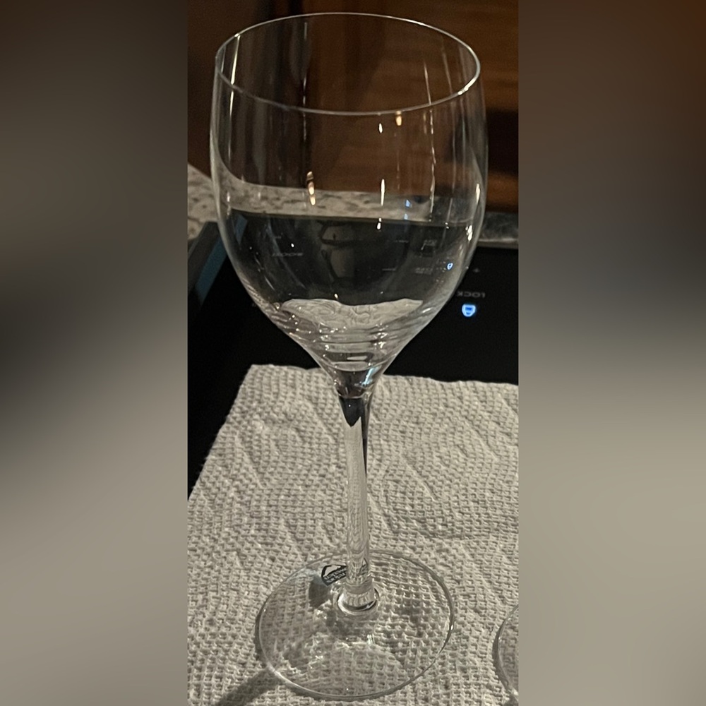 NIB 2 Orrefors Vintage Illusion Crystal Water Wine Goblets 8.25" Nils Landberg